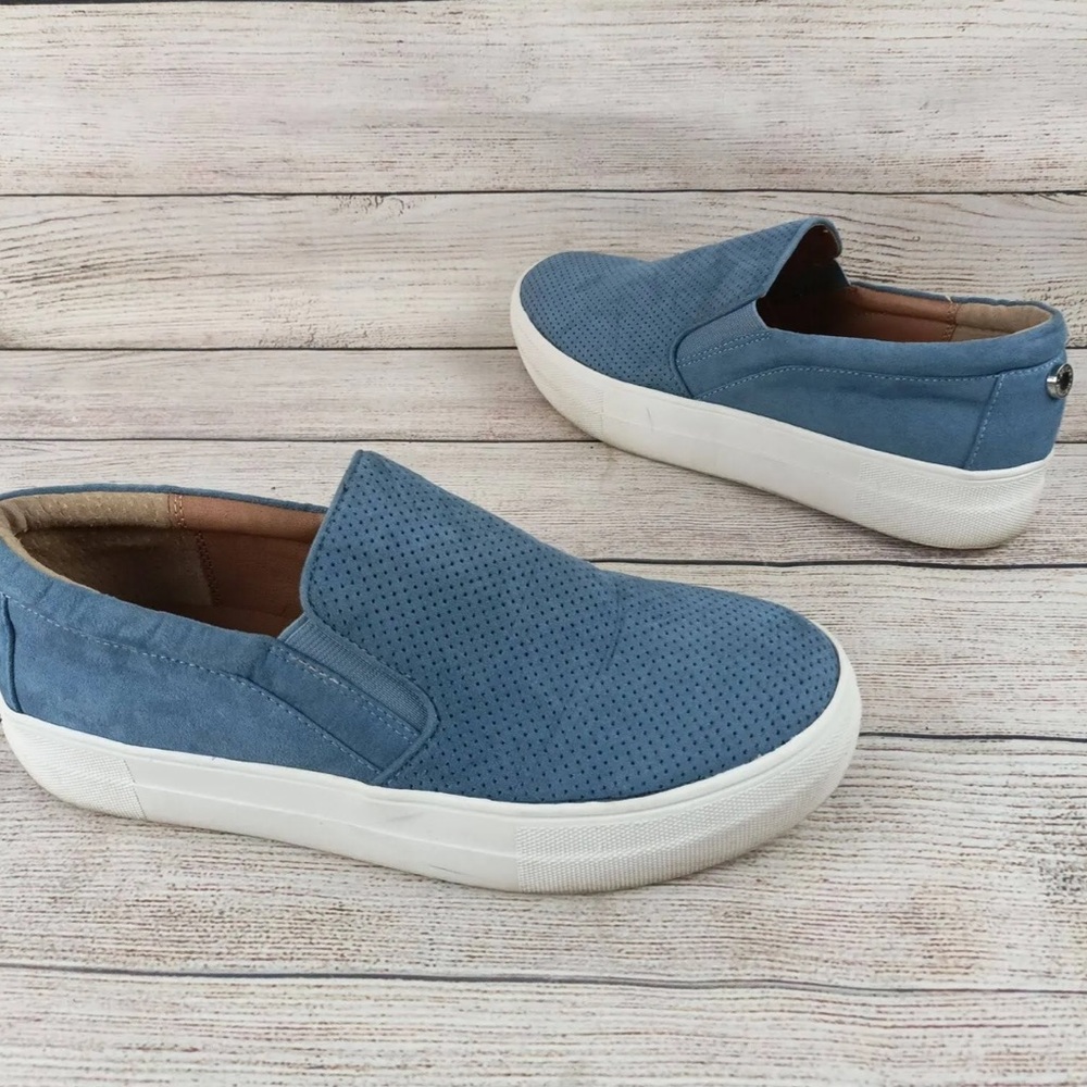 Steve Madden denim-blue slip-on sneakers